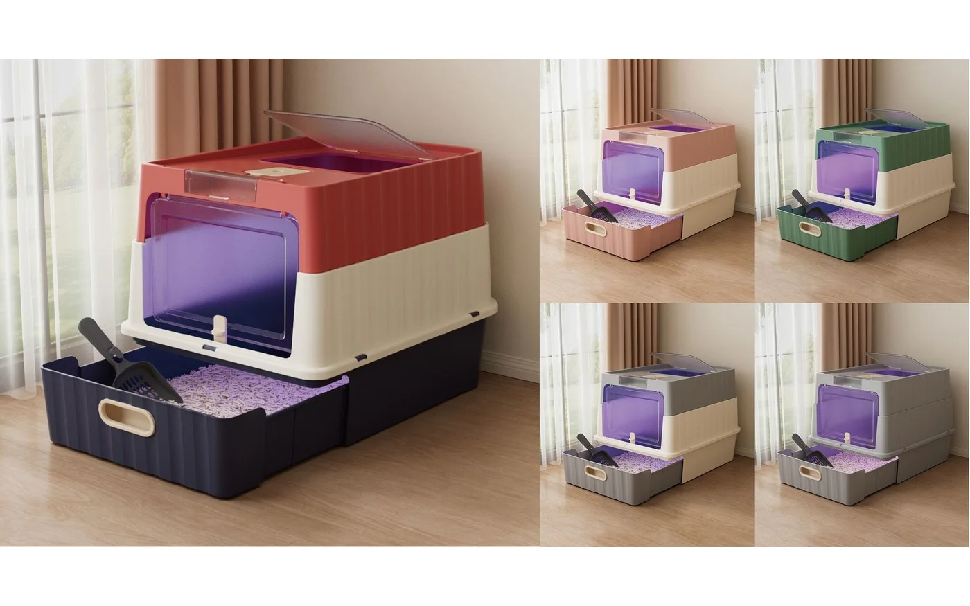 Enclosed Litter Box, Deep