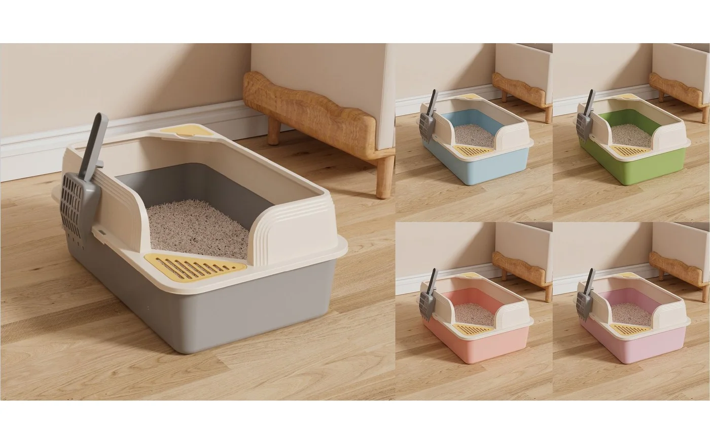 Open Litter Box, Low Sided