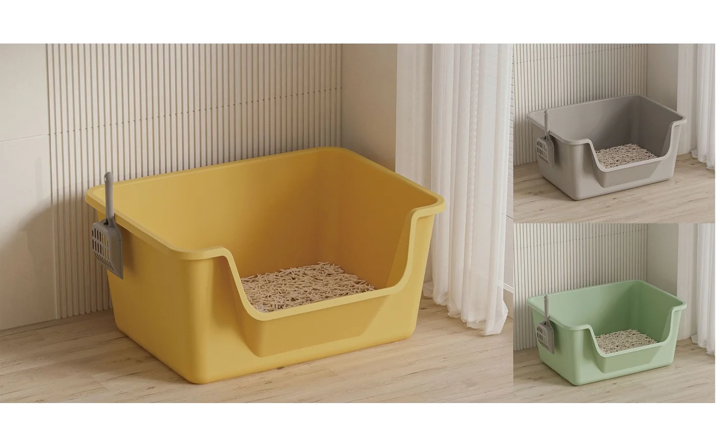 Semi-Enclosed Litter Box, Low Entry