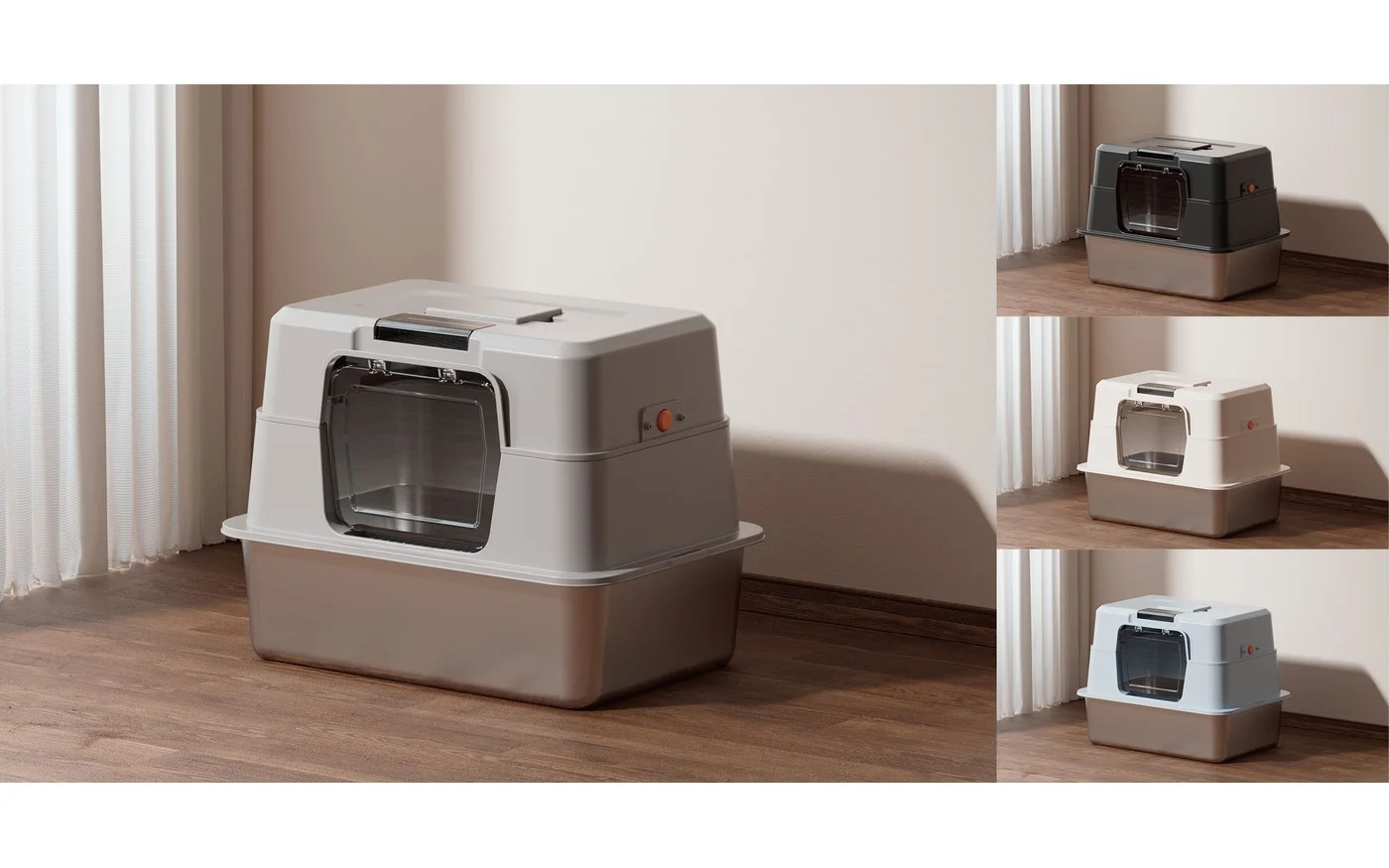 Stainless Steel Litter Box, Compact