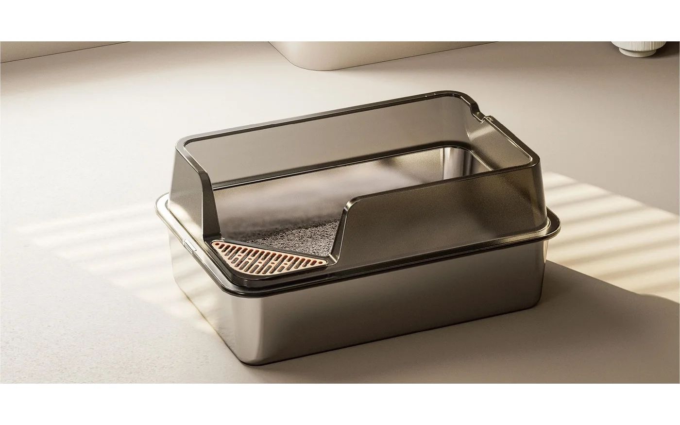Stainless Steel Litter Box, Low Entry